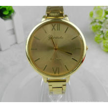 Yxl-415 nueva moda de cuarzo de acero inoxidable señoras reloj de pulsera de oro de la placa delgada vestido de las mujeres reloj